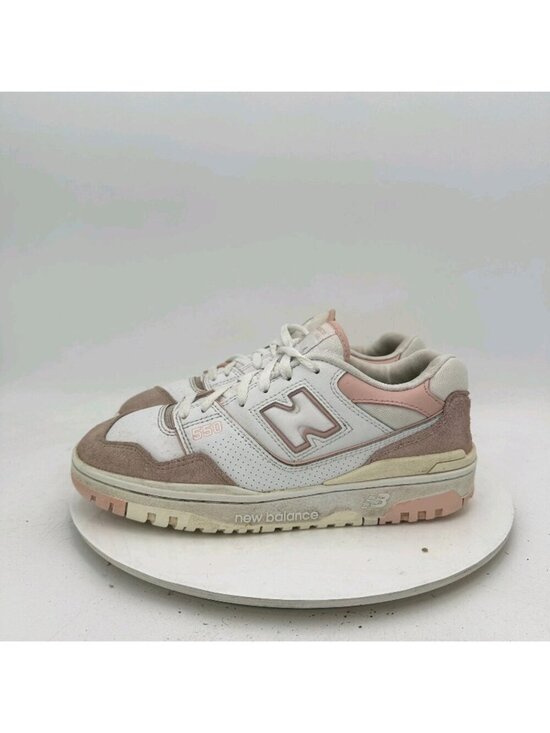 New Balance Shoes - New Balance 550 Women Size 9B BBW550CD Pink Sand White Leather Training Shoes